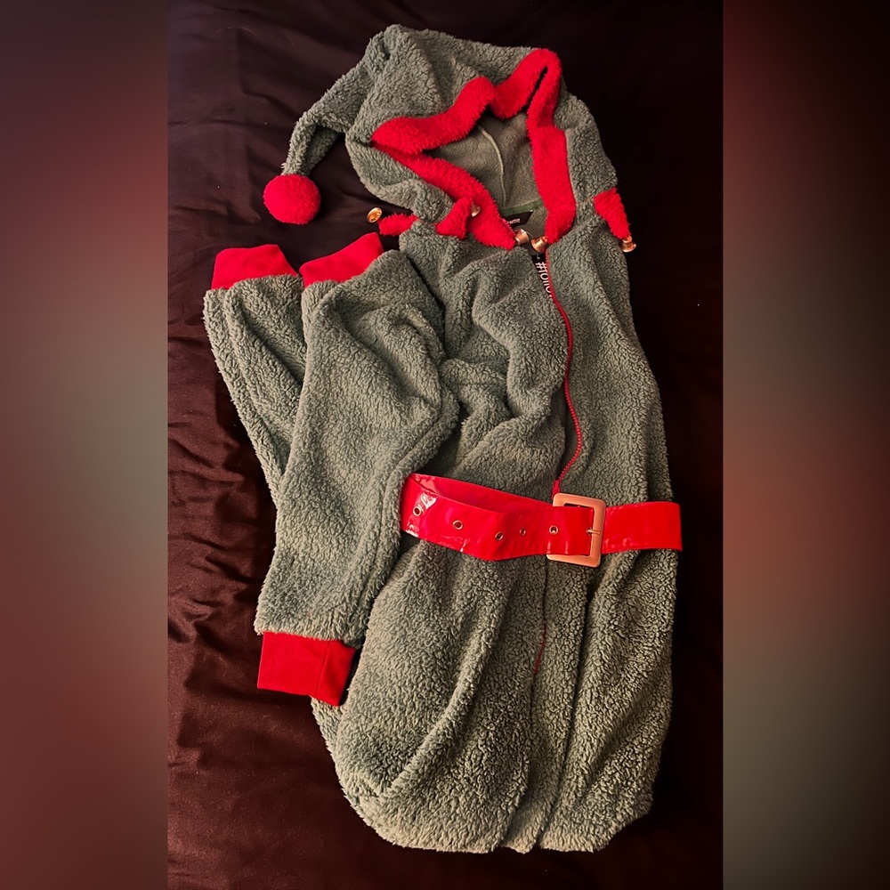NEW Women's Oversized Hooded Elf Pajama Onesie